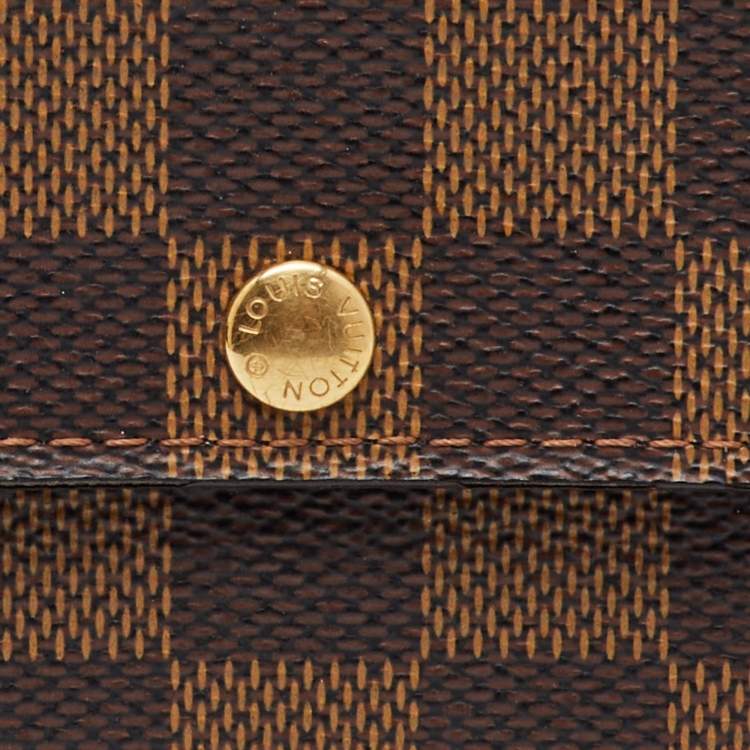 Pre Owned Louis Vuitton Damier Ebene Canvas Sarah Long Wallet