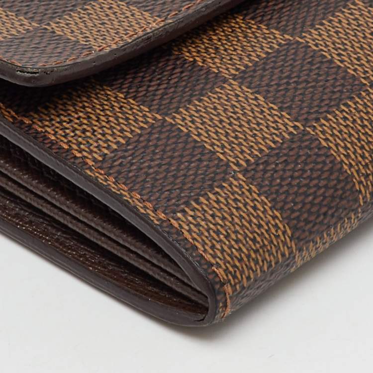 Pre Owned Louis Vuitton Damier Ebene Canvas Sarah Long Wallet