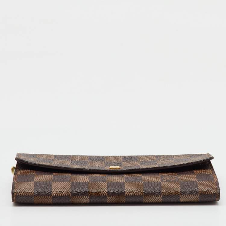 Pre Owned Louis Vuitton Damier Ebene Canvas Sarah Long Wallet