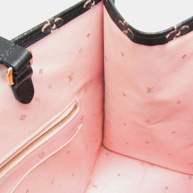 Pre Owned Louis Vuitton Monogram Fall For You On The Go MM Tote Bag Black Pink