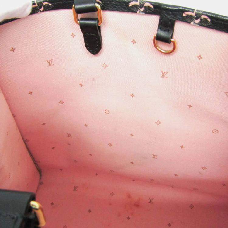 Pre Owned Louis Vuitton Monogram Fall For You On The Go MM Tote Bag Black Pink
