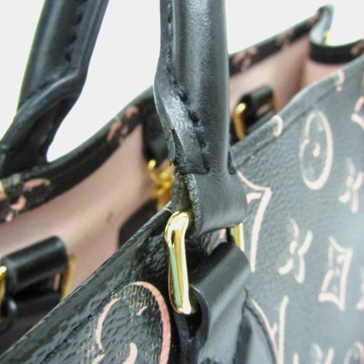 Pre Owned Louis Vuitton Monogram Fall For You On The Go MM Tote Bag Black Pink