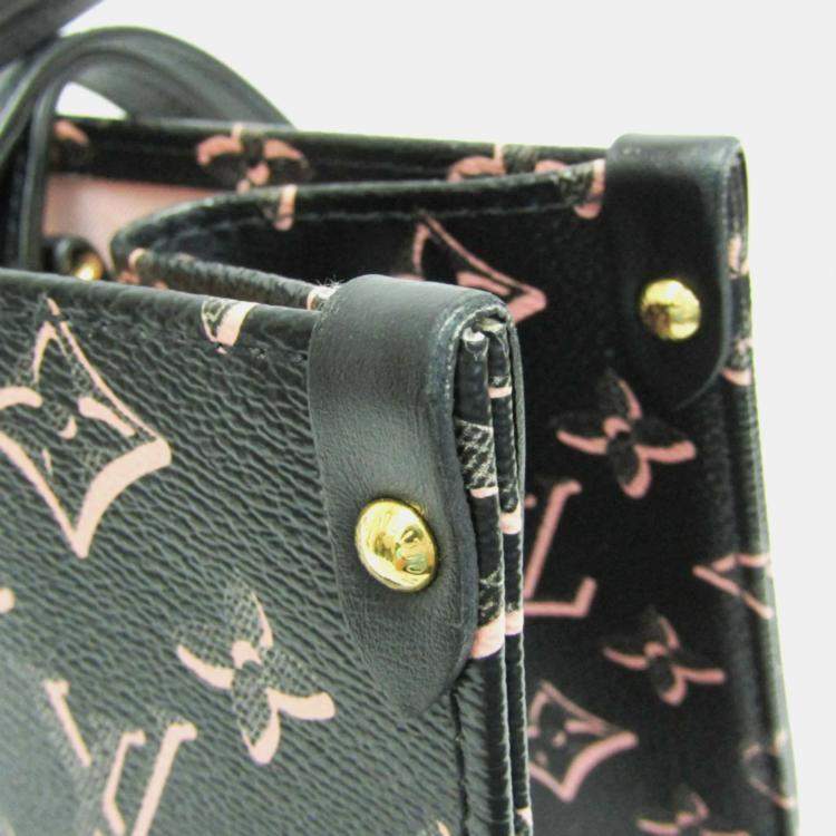 Pre Owned Louis Vuitton Monogram Fall For You On The Go MM Tote Bag Black Pink
