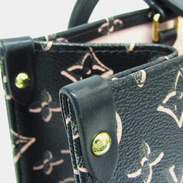 Pre Owned Louis Vuitton Monogram Fall For You On The Go MM Tote Bag Black Pink