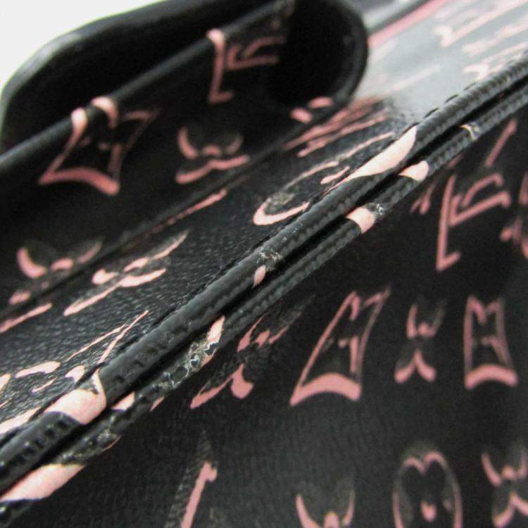 Pre Owned Louis Vuitton Monogram Fall For You On The Go MM Tote Bag Black Pink