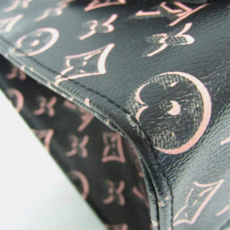 Pre Owned Louis Vuitton Monogram Fall For You On The Go MM Tote Bag Black Pink