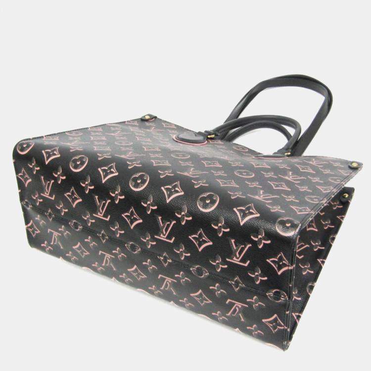 Pre Owned Louis Vuitton Monogram Fall For You On The Go MM Tote Bag Black Pink