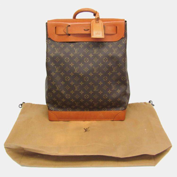 Pre Owned Louis Vuitton Steamer 35 Monogram Brown Canvas Boston Bag