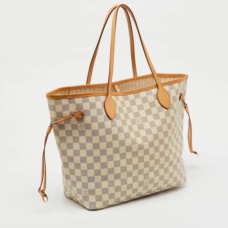 Pre Owned Louis Vuitton Damier Azur Canvas Neverfull MM Bag