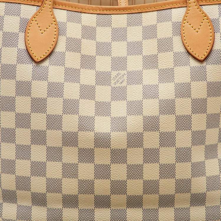 Pre Owned Louis Vuitton Damier Azur Canvas Neverfull MM Bag