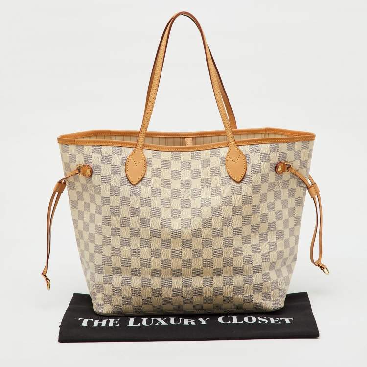 Pre Owned Louis Vuitton Damier Azur Canvas Neverfull MM Bag