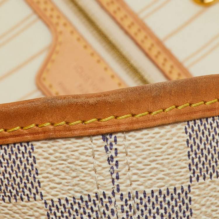 Pre Owned Louis Vuitton Damier Azur Canvas Neverfull MM Bag