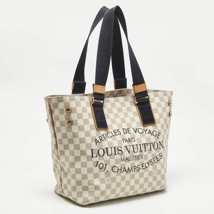 Pre Owned Louis Vuitton Damier Azur Canvas Limited Edition Beach Cabas PM Bag