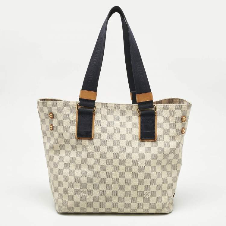 Pre Owned Louis Vuitton Damier Azur Canvas Limited Edition Beach Cabas PM Bag