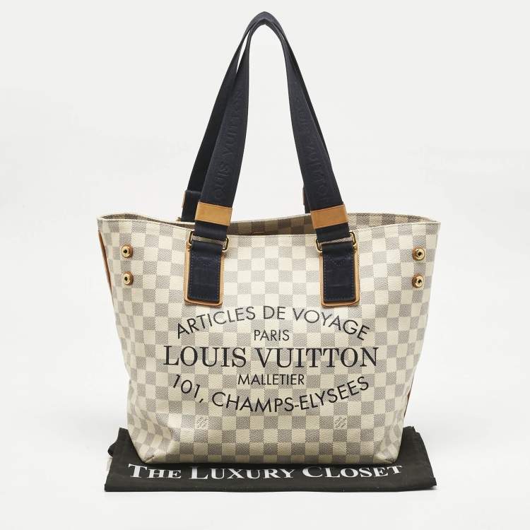 Pre Owned Louis Vuitton Damier Azur Canvas Limited Edition Beach Cabas PM Bag