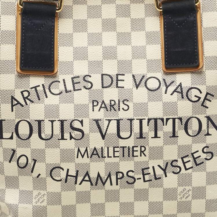 Pre Owned Louis Vuitton Damier Azur Canvas Limited Edition Beach Cabas PM Bag