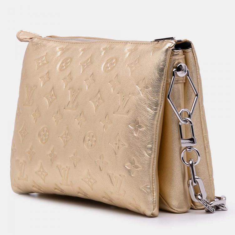Pre Owned Louis Vuitton Gold Monogram Coussin PM