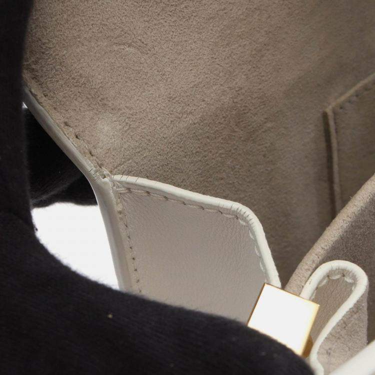 Pre Owned Louis Vuitton Dauphine EW White Monogram Leather Shoulder Bag