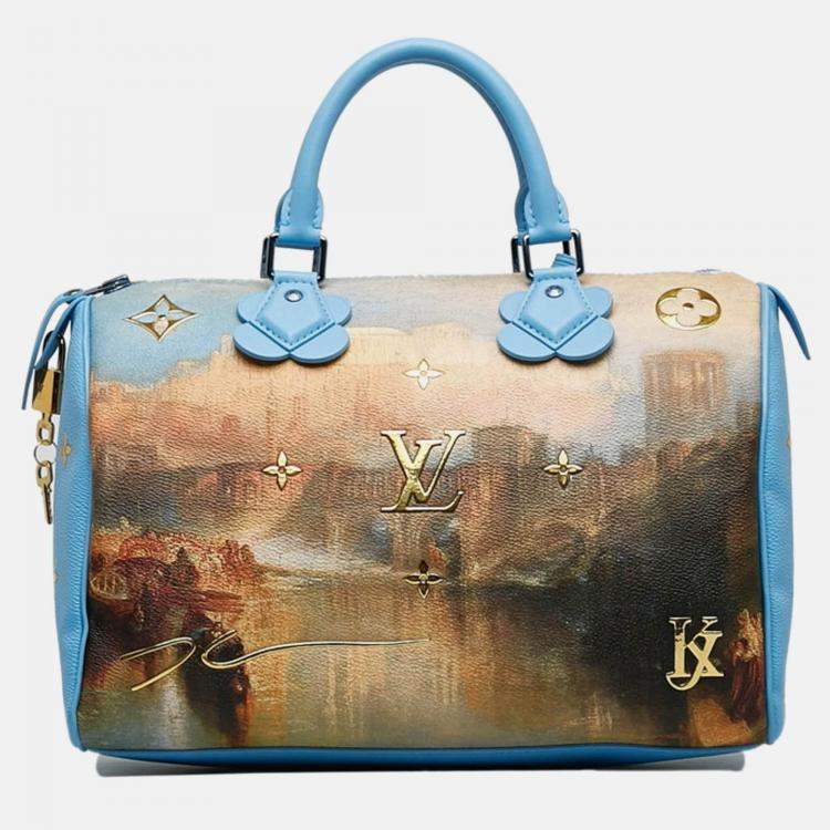 Pre Owned Louis Vuitton Masters Collection Turner Speedy 30 Blue Multicolor PVC Leather Handbag