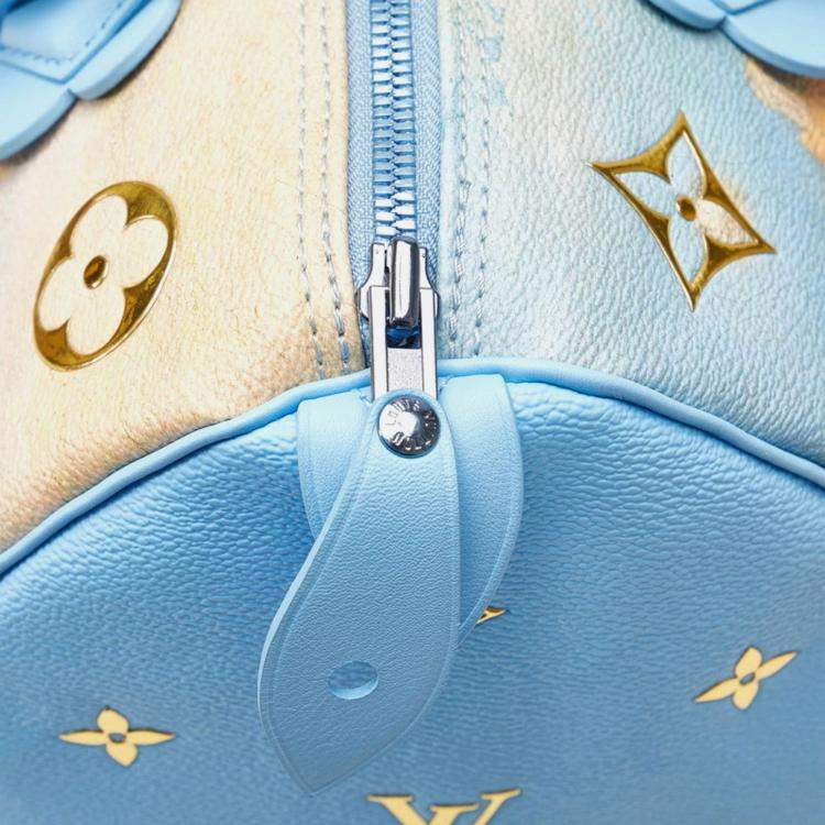 Pre Owned Louis Vuitton Masters Collection Turner Speedy 30 Blue Multicolor PVC Leather Handbag