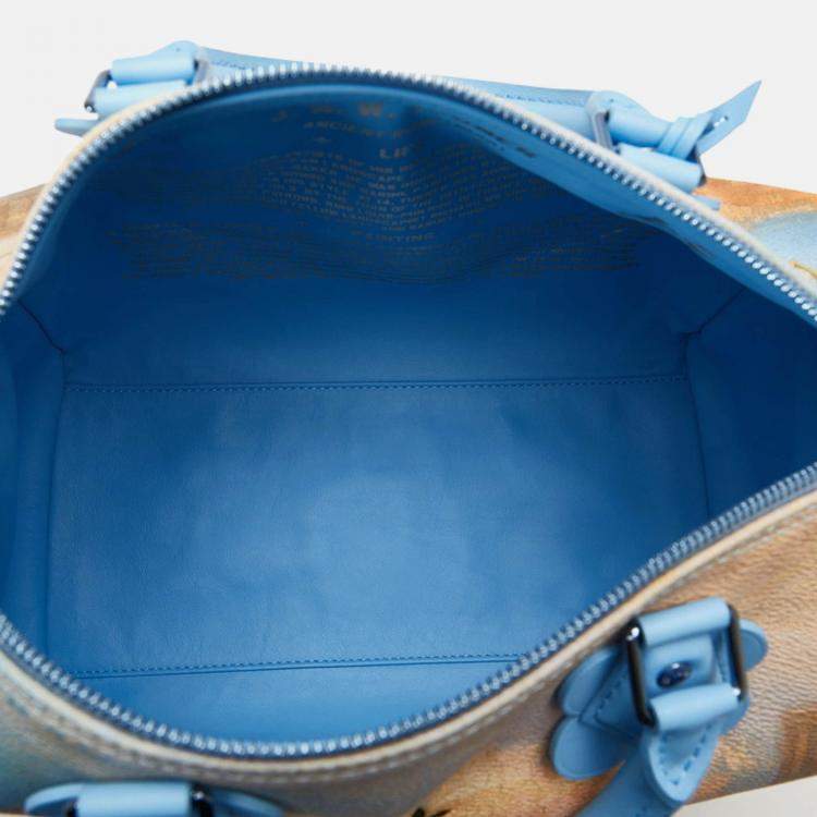 Pre Owned Louis Vuitton Masters Collection Turner Speedy 30 Blue Multicolor PVC Leather Handbag