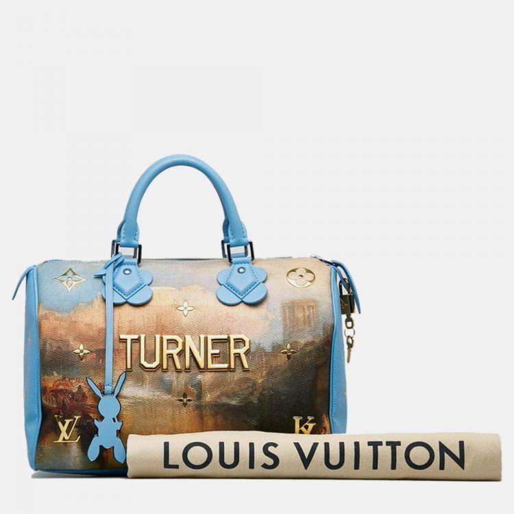 Pre Owned Louis Vuitton Masters Collection Turner Speedy 30 Blue Multicolor PVC Leather Handbag