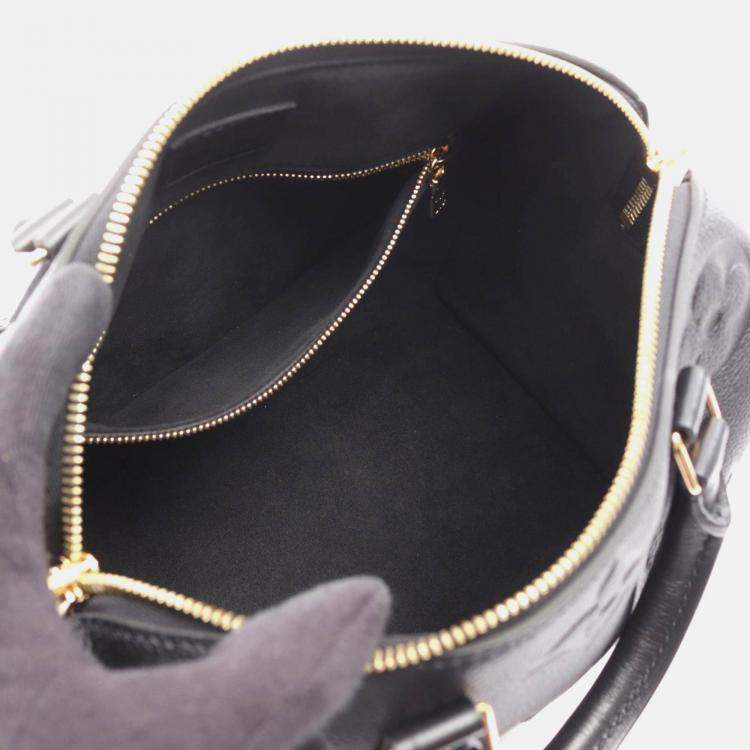 Pre Owned Louis Vuitton Speedy Bandouliere 25 Giant Noir Monogram Empreinte Black Leather Handbag