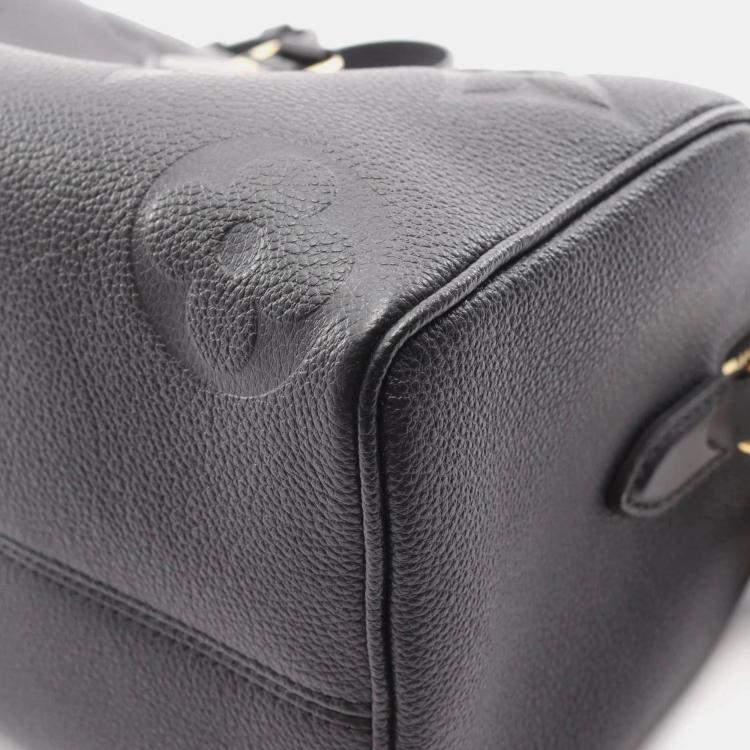Pre Owned Louis Vuitton Speedy Bandouliere 25 Giant Noir Monogram Empreinte Black Leather Handbag
