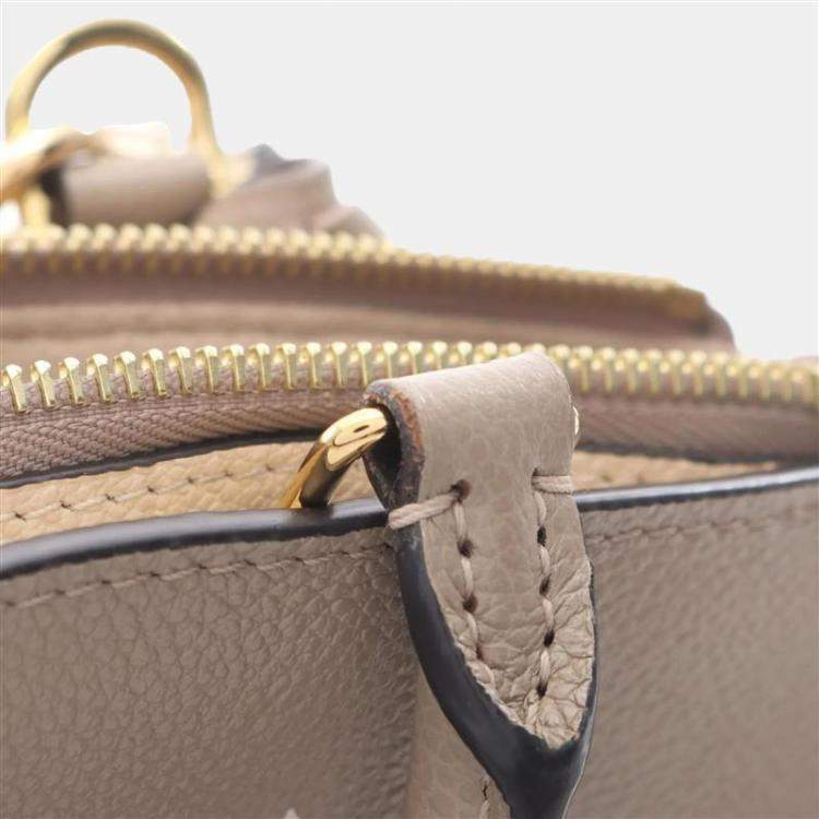 Pre Owned Louis Vuitton Petit Palais PM Tourterelle Creme Beige Monogram Empreinte Leather Handbag