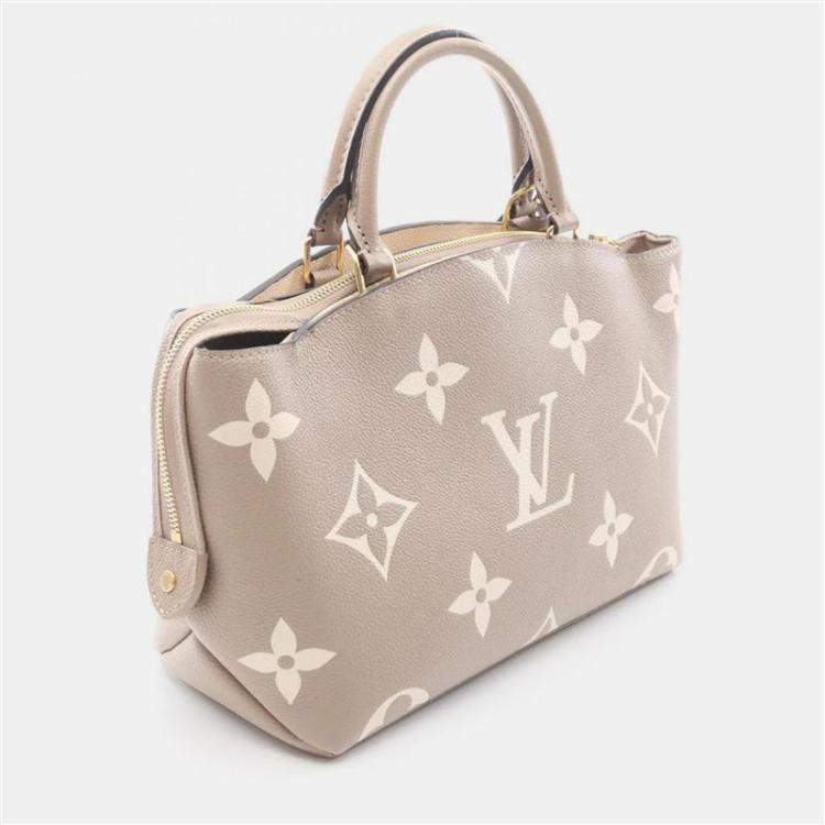 Pre Owned Louis Vuitton Petit Palais PM Tourterelle Creme Beige Monogram Empreinte Leather Handbag