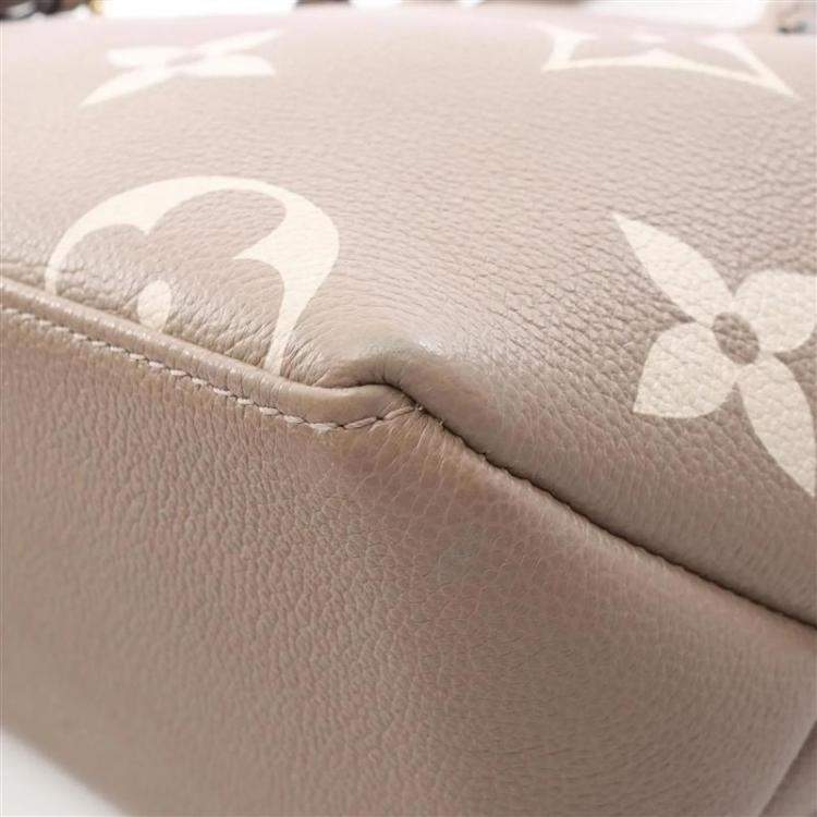 Pre Owned Louis Vuitton Petit Palais PM Tourterelle Creme Beige Monogram Empreinte Leather Handbag