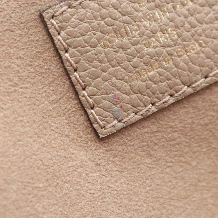 Pre Owned Louis Vuitton Petit Palais PM Tourterelle Creme Beige Monogram Empreinte Leather Handbag