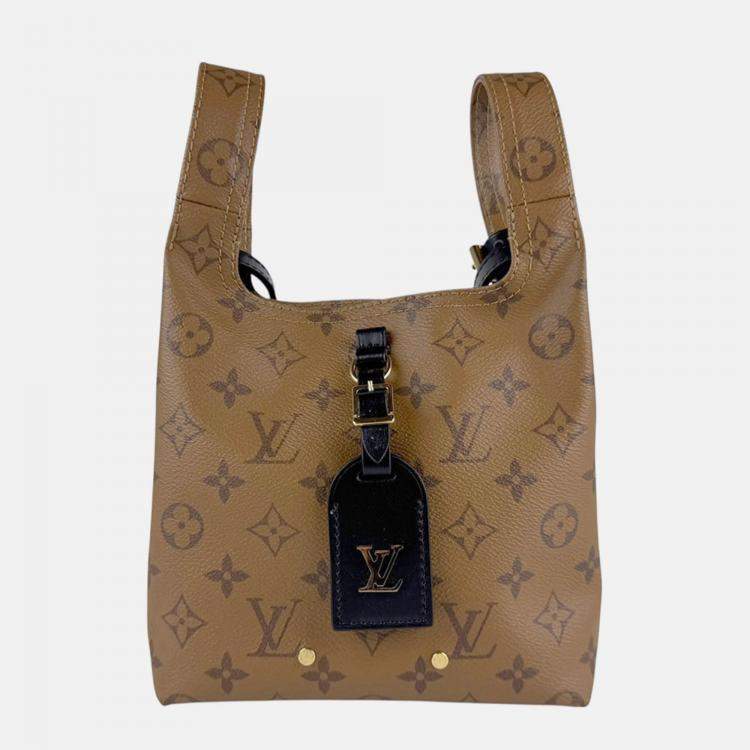 Pre Owned Louis Vuitton Monogram Reverse Atlantis BB Reverse Brown Coated Canvas Shoulder Bag