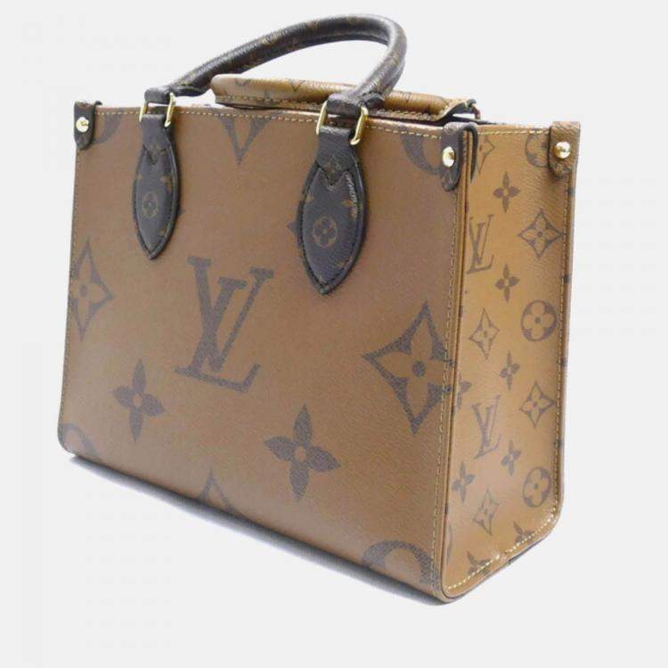 Pre Owned Louis Vuitton On The Go PM Monogram & Reverse Brown Shoulder Bag