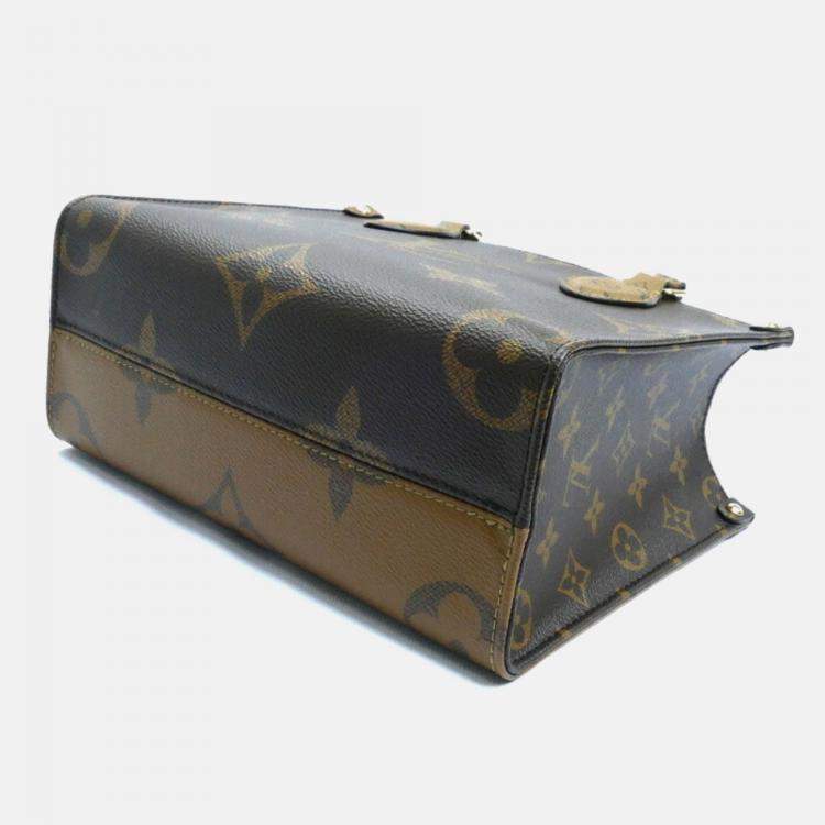 Pre Owned Louis Vuitton On The Go PM Monogram & Reverse Brown Shoulder Bag