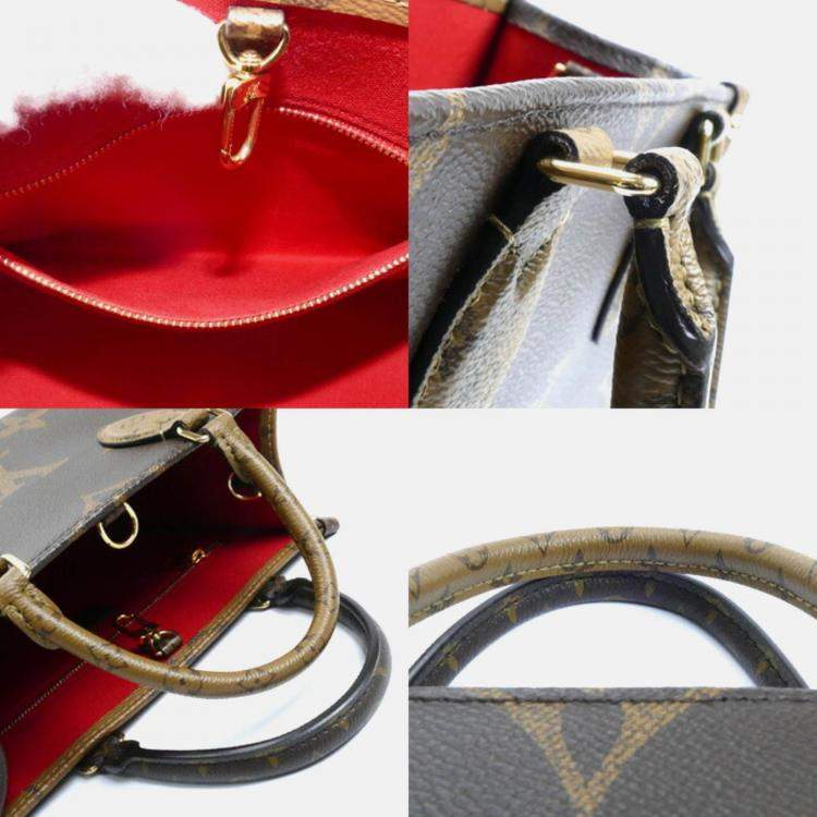 Pre Owned Louis Vuitton On The Go PM Monogram & Reverse Brown Shoulder Bag