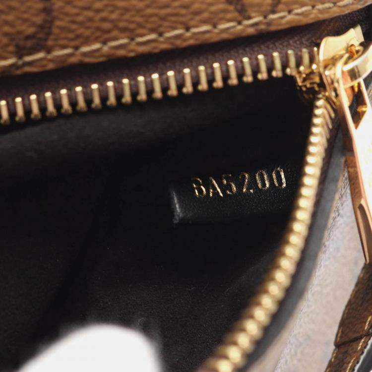 Pre Owned Louis Vuitton Pochette Metis MM Monogram Reverse Brown Black Coated Canvas Leather Handbag