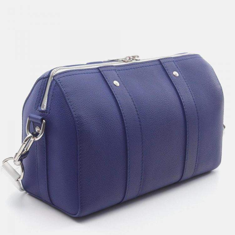Pre Owned Louis Vuitton City Keepall Everyday LV Blue/White Leather Shoulder Bag