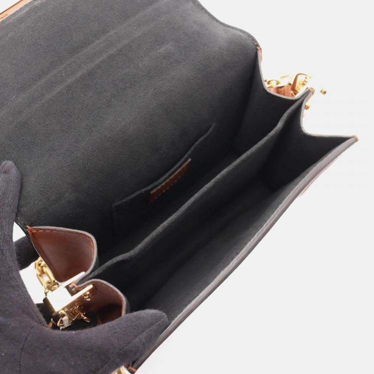 Pre Owned Louis Vuitton Dauphine Mini Brown Reverse Monogram Coated Canvas Leather Shoulder Bag