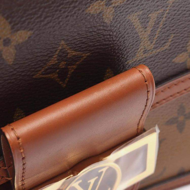 Pre Owned Louis Vuitton Dauphine Mini Brown Reverse Monogram Coated Canvas Leather Shoulder Bag