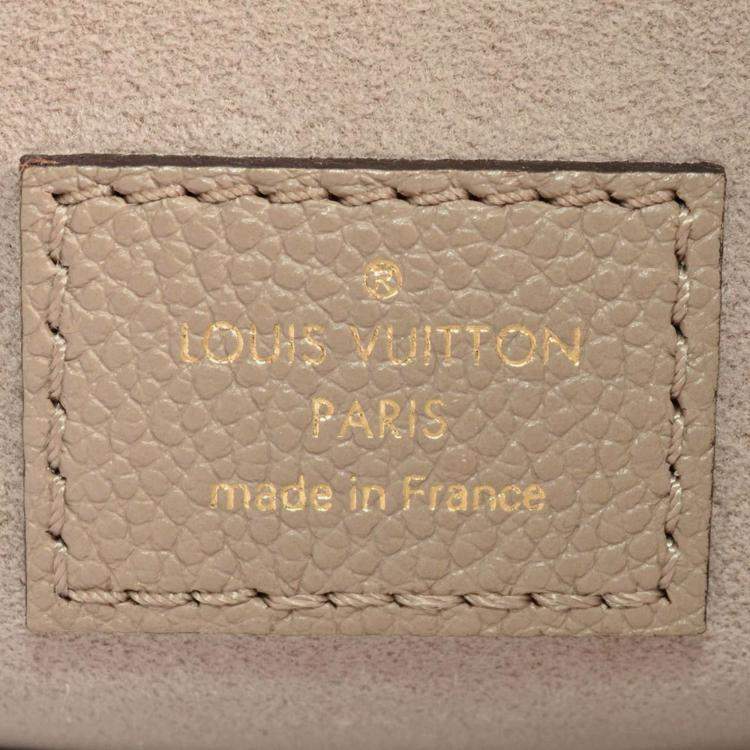 Pre Owned Louis Vuitton On The Go PM Beige Monogram Empreinte Leather Tote Bag