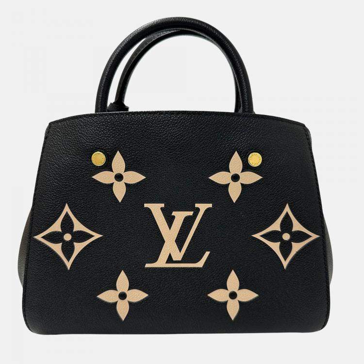 Pre Owned Louis Vuitton Montaigne BB Black Monogram Empreinte Leather Shoulder Bag