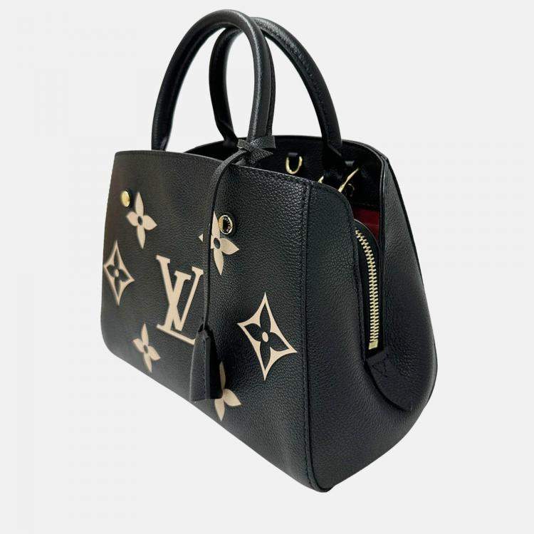 Pre Owned Louis Vuitton Montaigne BB Black Monogram Empreinte Leather Shoulder Bag