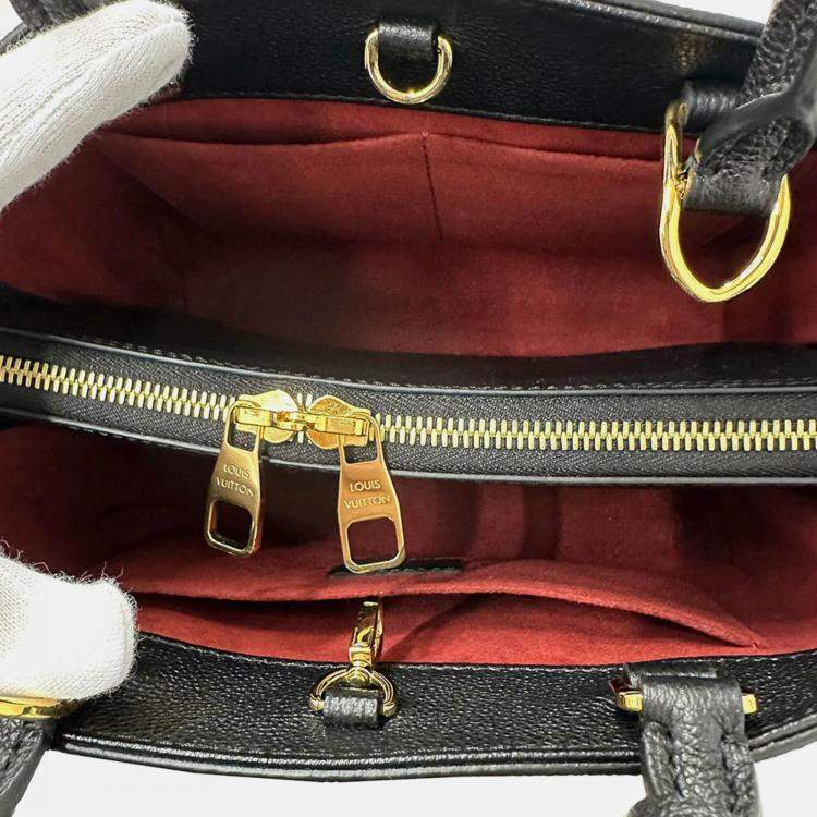 Pre Owned Louis Vuitton Montaigne BB Black Monogram Empreinte Leather Shoulder Bag