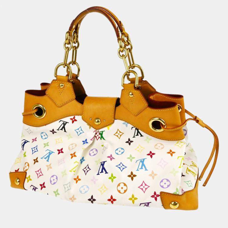 Pre Owned Louis Vuitton Ursula White Multicolor Monogram Canvas Shoulder Bag