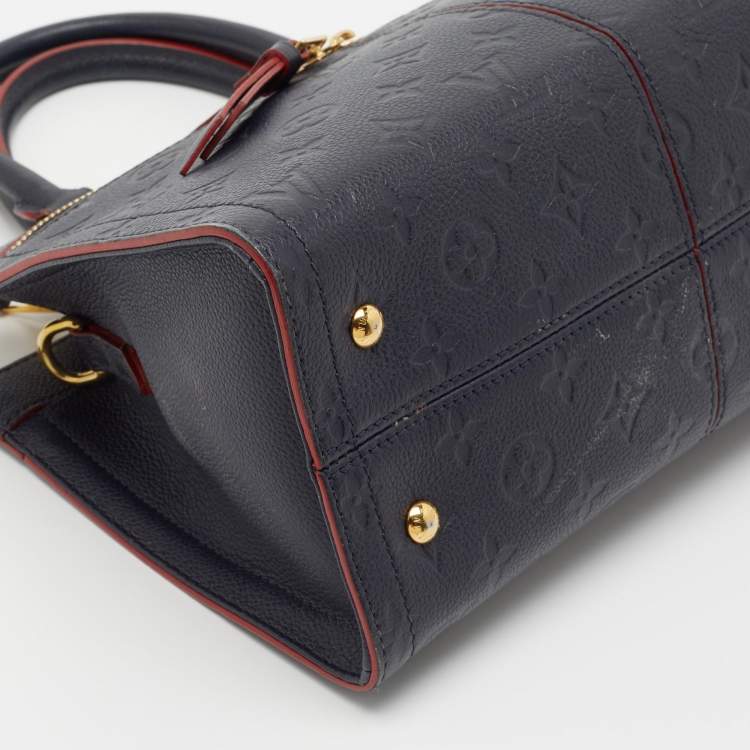 Pre Owned Louis Vuitton Marine Rouge Monogram Empreinte Leather Sully PM Bag