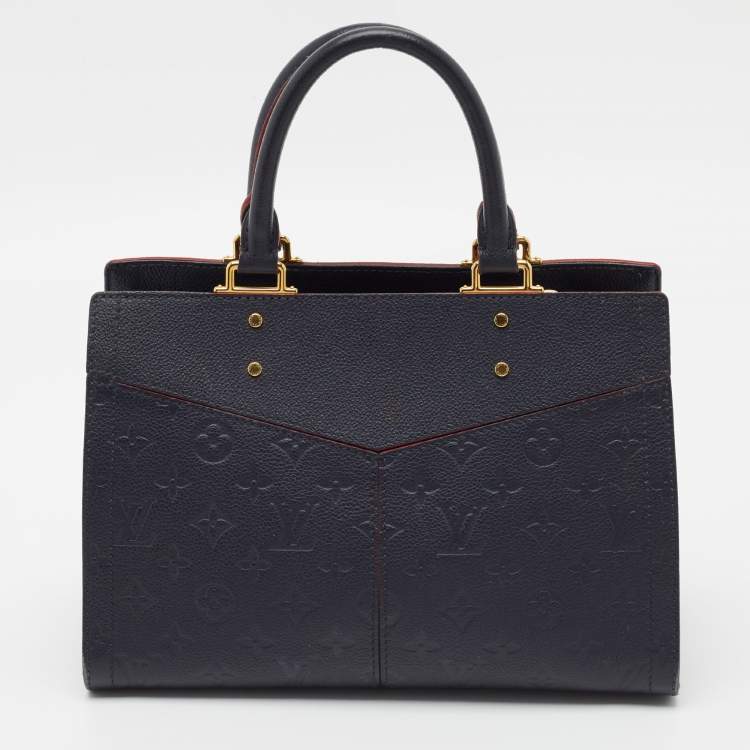 Pre Owned Louis Vuitton Marine Rouge Monogram Empreinte Leather Sully PM Bag