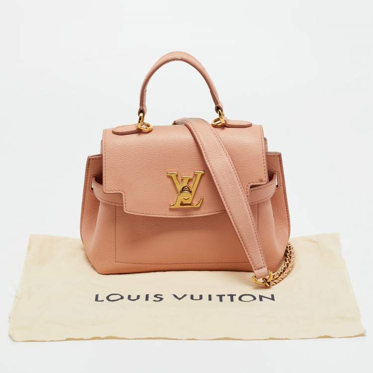 Pre Owned Louis Vuitton Rose Trianon Leather LockMe Ever Mini Bag