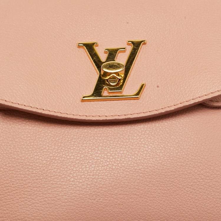 Pre Owned Louis Vuitton Rose Trianon Leather LockMe Ever Mini Bag