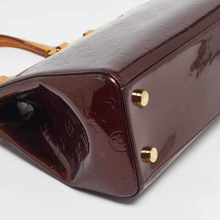 Pre Owned Louis Vuitton Rouge Fauviste Monogram Vernis Brea MM Bag